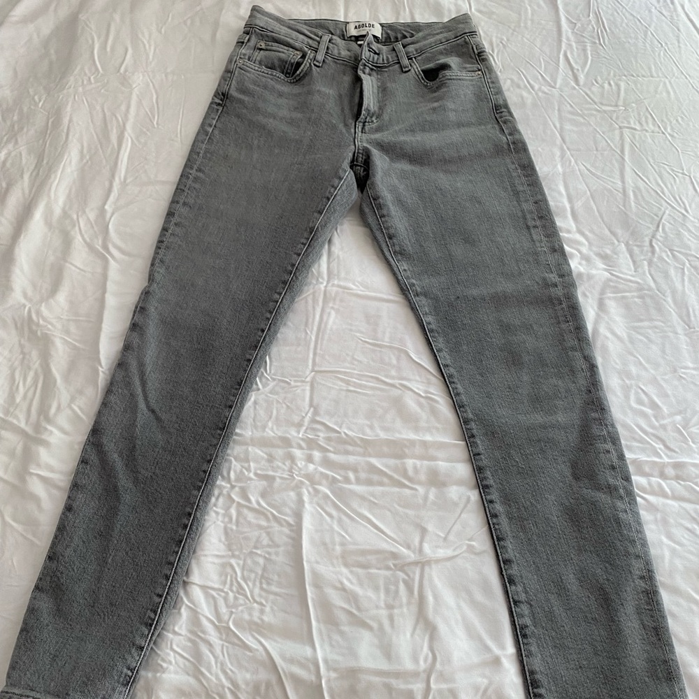 EUC AGOLDE soft denim jeans light grey wash 24